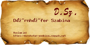 Dörnhöfer Szabina névjegykártya