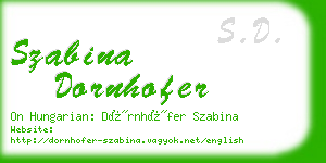 szabina dornhofer business card